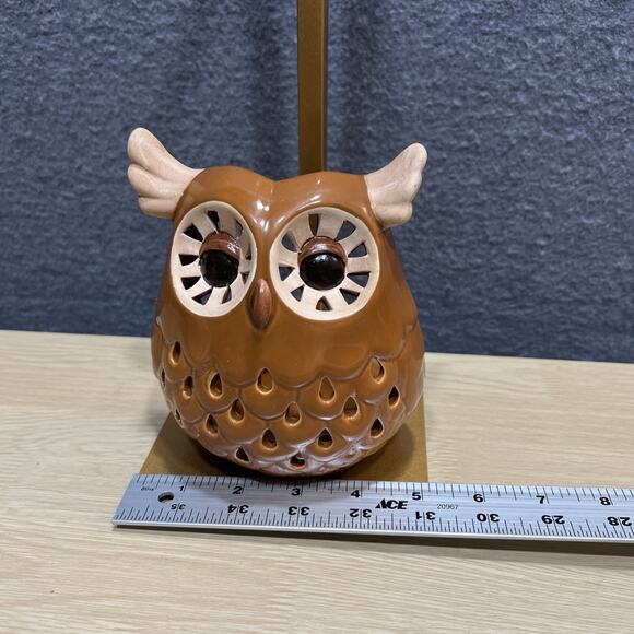 Ceramic Owl Brown Candle Tealight Holders Decorative - Picture 8 of 8